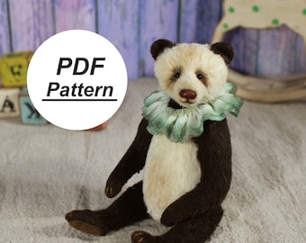 Patrón de costura para oso panda: Diseño de cachorro de artista (patrón en PDF)