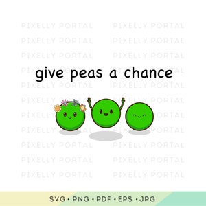 Vegan Vibes: Gib Erbsen eine Chance | Print-on-Demand-Designs | Cliparts | vegane Shirt Designs | svg designs