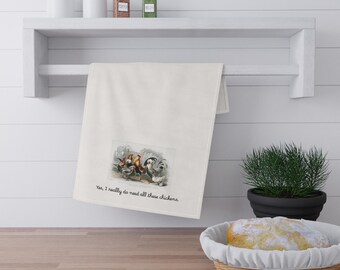 Chicken Tea Towel |  Chicken Kitchen Decor | Farmhouse Cotton Dish Towel | Cottagecore Gift for Poultry Lovers | Country Home Decor
