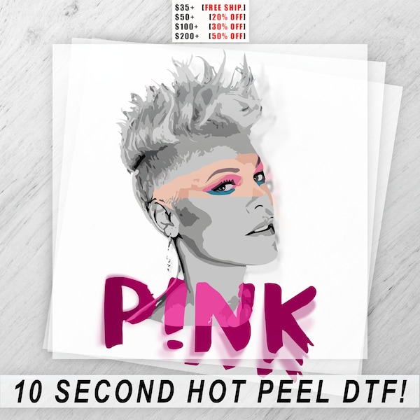 P!nk DTF, Pink DTF, Heat Transfer Sheet - Vibrant Music Icon Graphic for DIY Shirts, Trustfall Album Pink, Carnival 2024 Tour Design