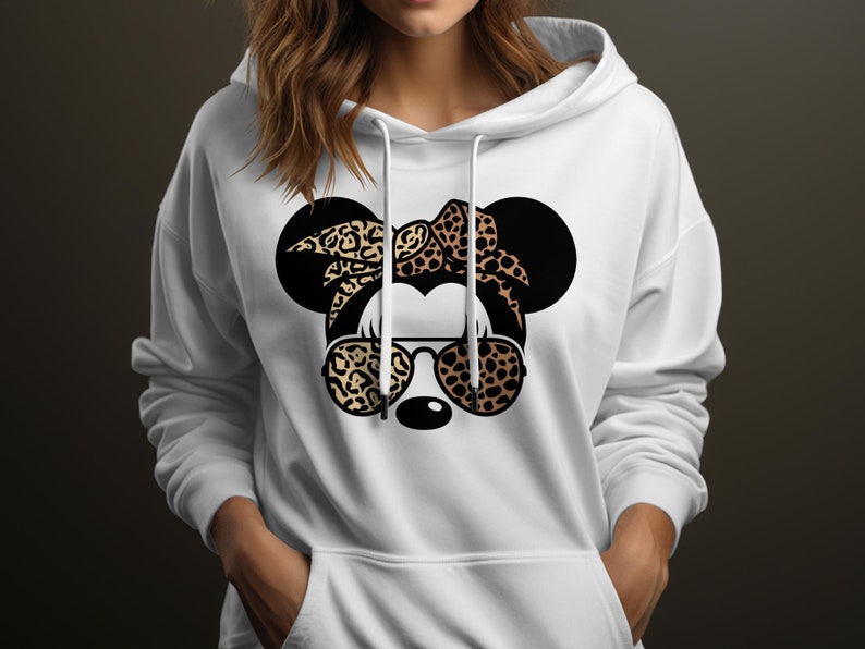 Leopard Print Mickey Mouse Ears Iron-on Transfer Sheet for DIY Apparel ...