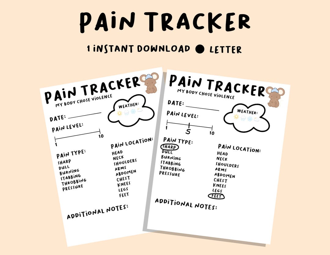 Fillable Pdf Pain Log Example Pain Tracker Printable PDF | Chronic Pain Journal Page | Daily Pain Log ...