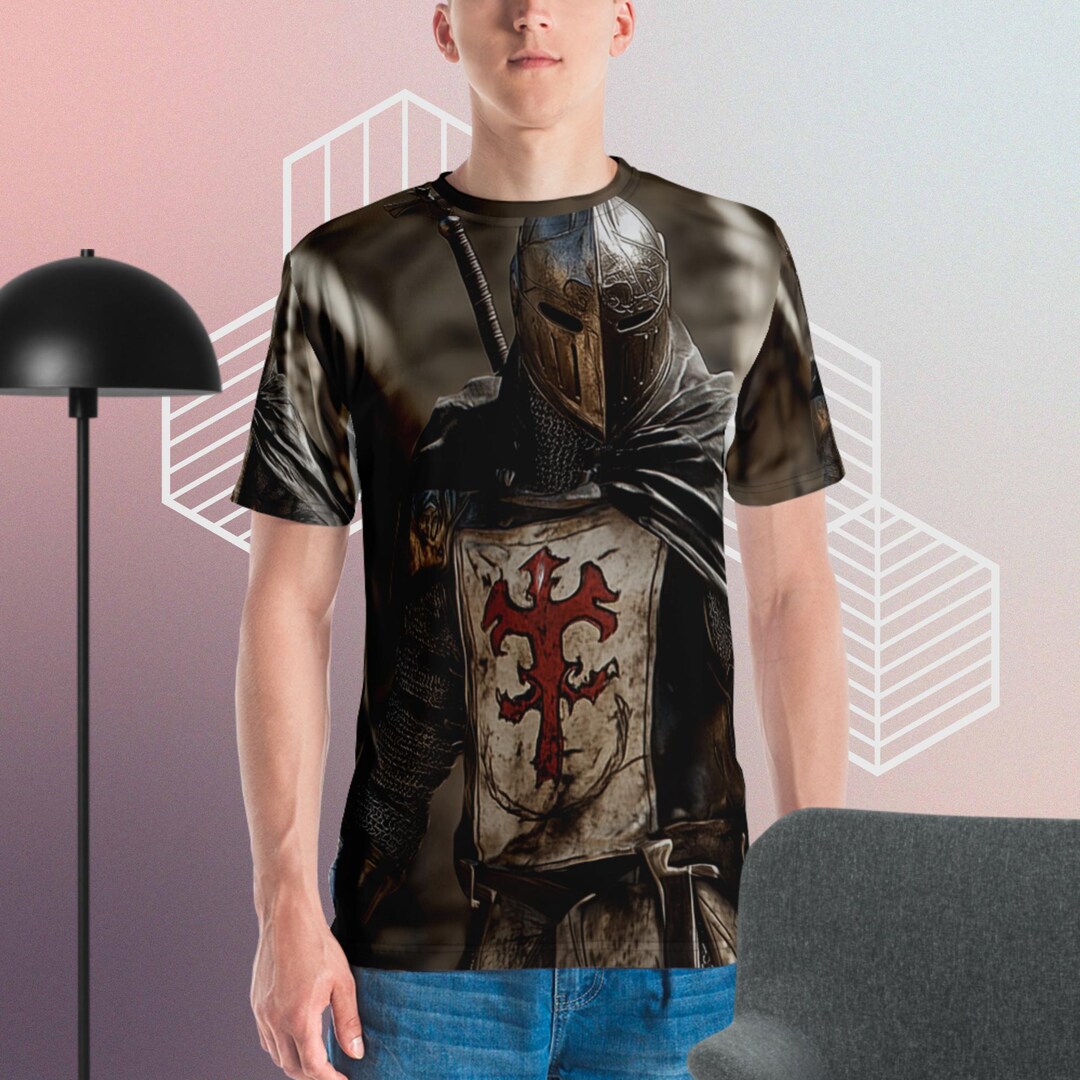 Medieval Knight in Armor T-shirt - Bold Crusader Warrior Design ...