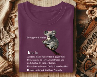 Koala Shirt Australian Animal Shirt Koala Gifts Animal Lover Gift Women's Koala Shirt Cute Koala Aussie Shirt Australian Gift
