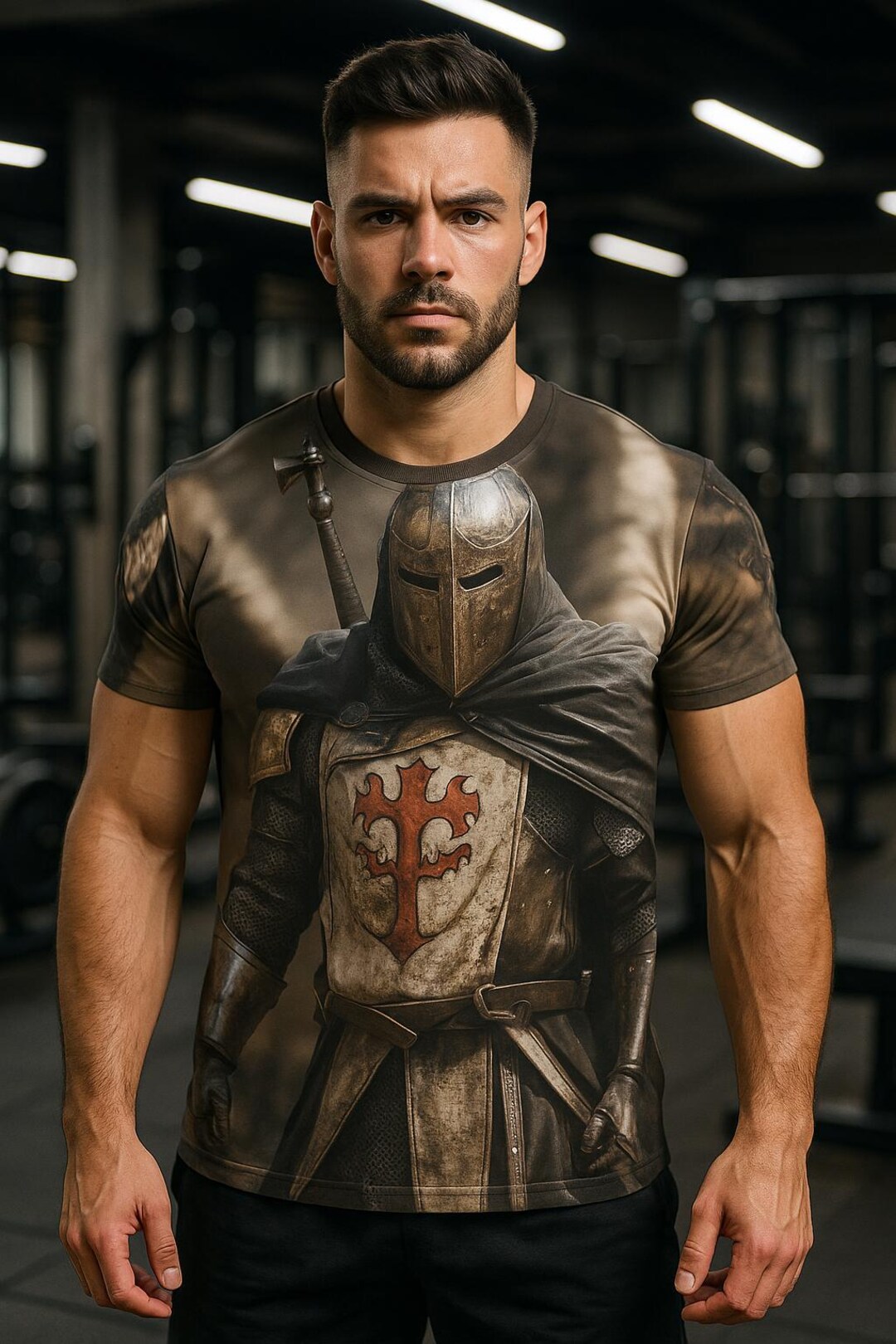 Medieval Knight in Armor T-shirt - Bold Crusader Warrior Design ...