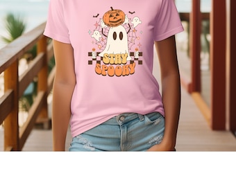 Bleib gruselig, Grusel-Shirt, Halloween-Party-Shirt, Halloween-Geister-Shirt, Shirt für die Gruselsaison, süßes Grusel-Shirt, Halloween-Kürbis
