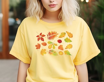 Feuilles d’automne Chemise Automne vintage Chemise graphique Feuille d’automne Automne Vibes T-Shirt Mignon Chemise d’automne Autum Couleur Feuilles Automne Vibe Chemise
