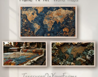 Samsung Frame TV Art, Digital Download Art für Frame TV, Art für The Frame TV, 4K Samsung Frame Art, Weltkarte, Digital Art