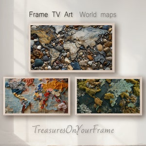 Samsung Frame TV Art, digitale download kunst voor Frame TV, kunst voor Frame TV, 4K Samsung Frame Art, wereldkaart, digitale kunst