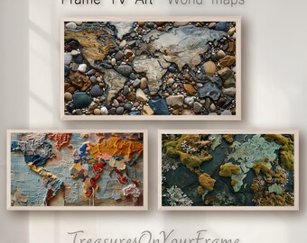 Samsung Frame TV Art, Digital Download Art für Frame TV, Art für Frame TV, 4K Samsung Frame Art, Weltkarte, digitale Kunst