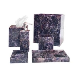 Amethyst bathroom set, Luxury Agate Bathroom Vanity set , Bathroom Accessories Set for Home office Decor