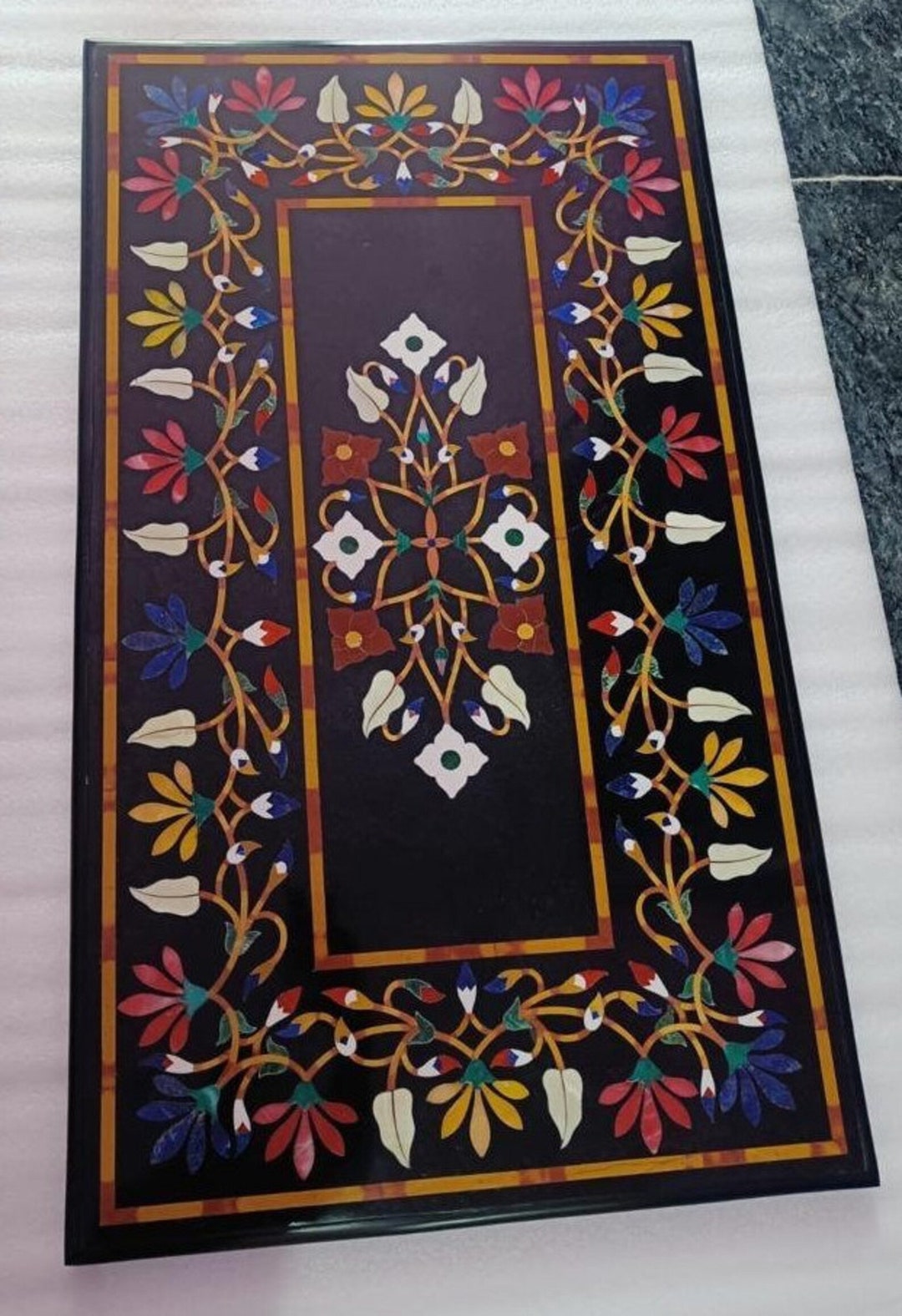 Marble Inlay Tabletop With Semiprecious Stones - Stunning Home Decor ...