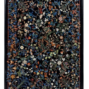 Marble Dining / Center Table Top Handmade Inlay Pietradura Semi Precious Stones Handmade Work Home Decor