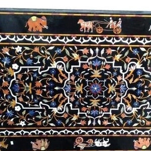 Marble Table Top Semi Precious Stones Inlay Home and Office, Dinning Table Top, Coffee Table, Living Room Furniture