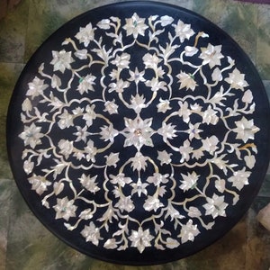 Marble coffee Table Top Inlay art Semi Precious Stones Handmade Home Office Decor