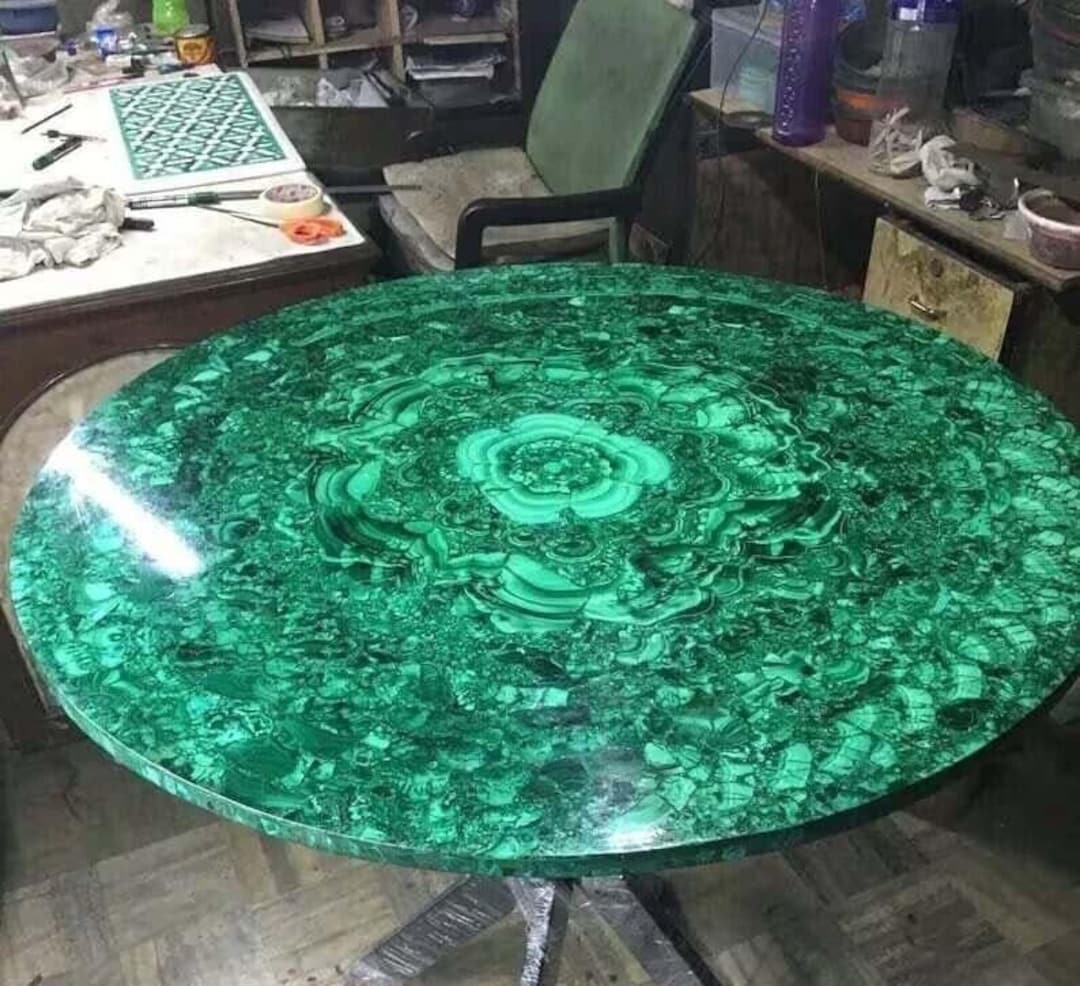 Buy Malachite Stone Table Top Home Decor/ Malachite Coffee Table