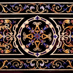 Marble Coffee Table Top Semi Precious Stones Inlay Art Work Handmade Home Office Decor