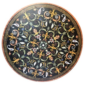 Marble Coffee Table Top inlay Art Handmade Semi Precious Stones Pietradura Art Work Table Top