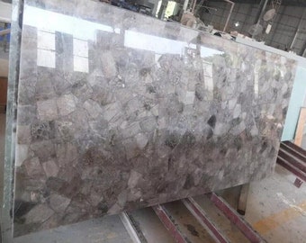 84 x 42 inches Smoky Quartz Dining Table Top / Quartz Slabs / Kitchen Counter Top / Smoky Quartz Table Top