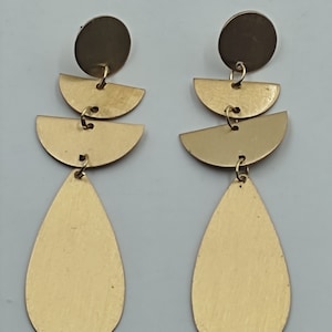 Fringe earrings brass earrings dangle earrings statement earrings large earrings big earrings long earrings gold earrings hoop earrings boho