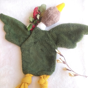 Plush Mallard Duck Quilt,Goose Lovey, Security Blanket,Soft Duck For Newborn,Handmade Stuffed Animal,New Baby Gift,Duck Lovey,Soft Duck