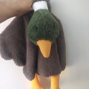 Soft Plush Mallard Duck Quilt,Plush Mallard,Goose Lovey,Safety Blanket, Handmade Stuffed Animal,The Toddler gift,New Baby Gift,Duck Lovey