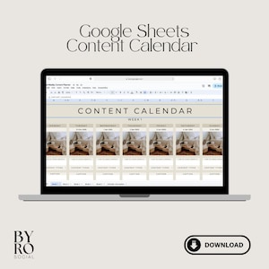 Google Sheet Social Media Content Calendar, Planner, Instagram, Youtube, TikTok, Facebook