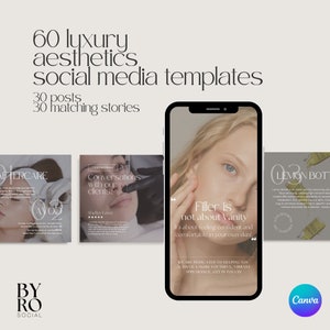 Luxe Botox en Filler Canva-sjabloon, Huidverzorging Instagram-sjablonen, Verpleegkundige Injector-sjablonen, Botox-sjablonen, Esthetische sjablonen Schoonheid