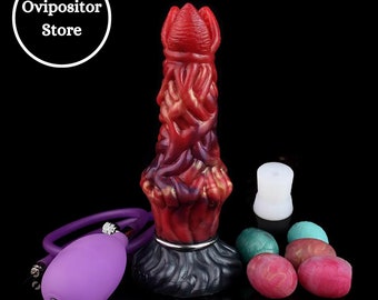 Intense Red Inflatable Ovipositor Toy Alien Birthing Fantasy