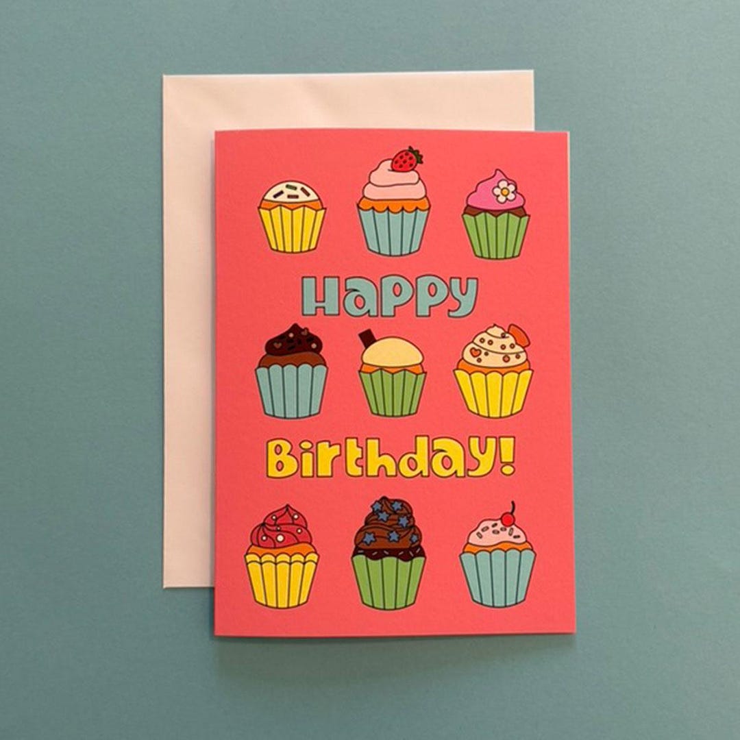 Happy Birthday! Mini Cupcakes Card - Etsy
