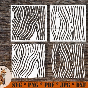 Plantilla SVG de corte de papel con textura de madera, SVG de textura de árbol, SVG de contorno de árbol, archivos de corte de papel para máquina de corte Cricut