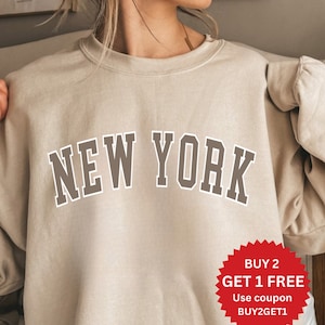 Koszulka New York, Koszulka New York City, Estetyczna koszula college'owa, Koszulka oversize, Styl uliczny, ubrania preppy
