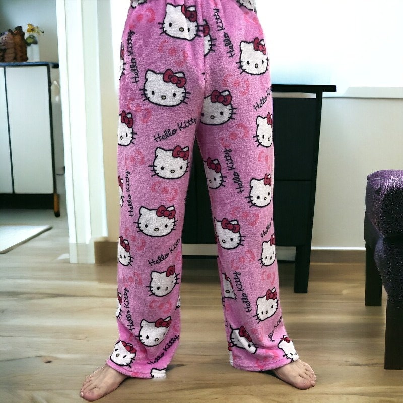 Adorable Y2K Hello Kitty Pajama Pants Sanrio Y2K Apparel, Lounge ...