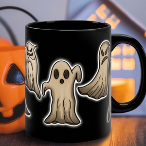 Ghost Ceramic Mug | Halloween Mug | Funny Ghost Mug | Halloween Coffee Mug | Ceramic Mug "Hide & Seek" | Cute Ghosts