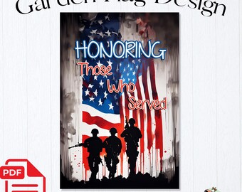 Garden Flag Sublimation PNG Design - Honoring Those Who Served - Digital Download | #14