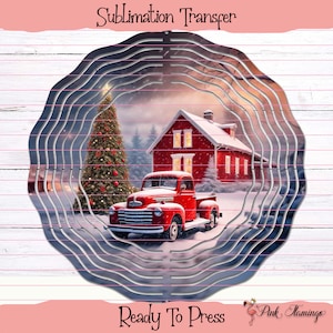 Christmas Scene Wind Spinner Sublimation Transfer - Ready To Press