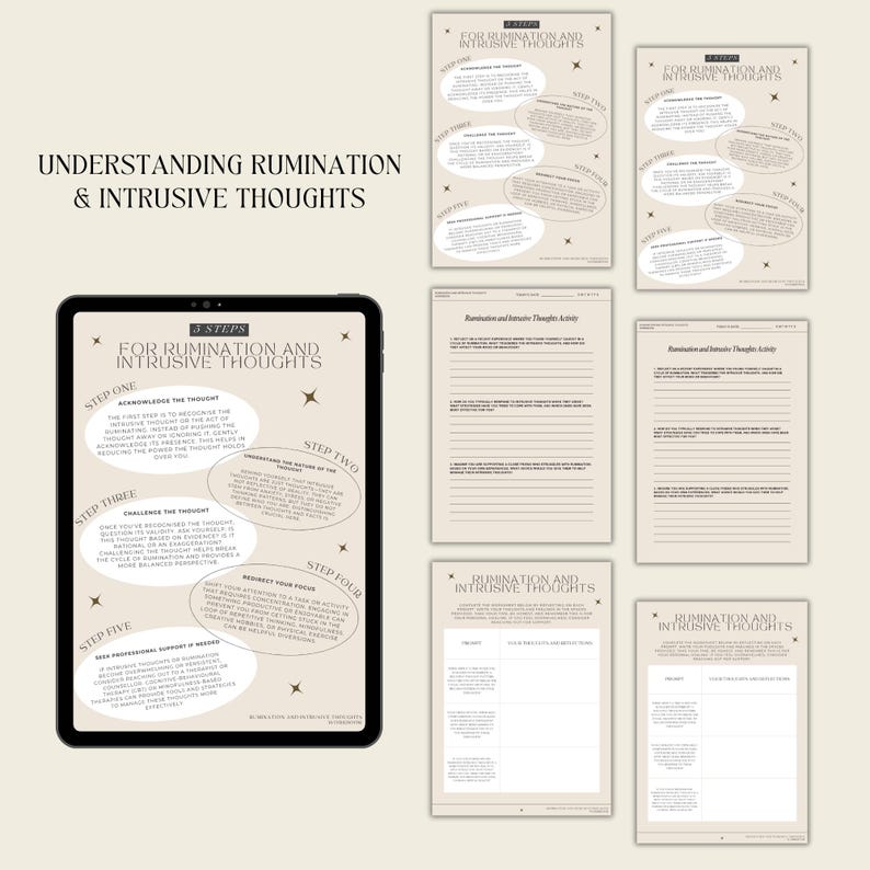Rumination & Intrusive Thoughts Workbook: Anxiety Relief, Mindfulness ...