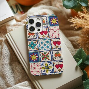 Funda para iPhone con diseño de mosaico vintage, funda para iPhone con sol y flores retro, funda para iPhone 16, funda para iPhone 15, funda para iPhone 14, funda para iPhone 13, 12 y 11