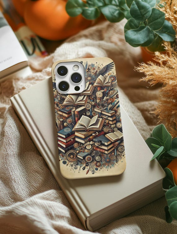Book-themed iPhone Case, Artistic Book Collage iPhone Case, iPhone