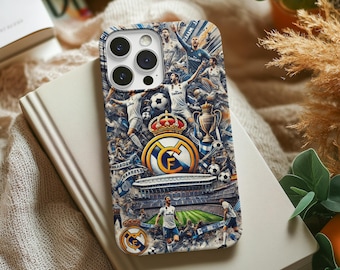 Real Madrid iPhone Case, Football Team iPhone Cover, iPhone 16 Pro Max Case, iPhone 16 Case, iPhone 15 Pro Case, iPhone 14 13 12 11 Pro Case