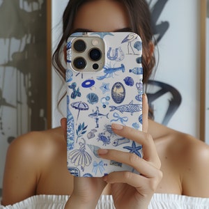 Blue Collage Phone Case, Collage Vintage Phone Case,Scrapbook Phone Case, Iphone 15 Pro Max Collage Phone Case ,Iphone 14 Pro Max Case