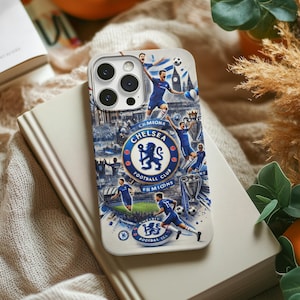 Chelsea FC iPhone Case, iPhone Case for Chelsea Fans, Football Themed iPhone Case, iPhone 16 Pro Max Case, iPhone 15 Case, iPhone 13 12 Case