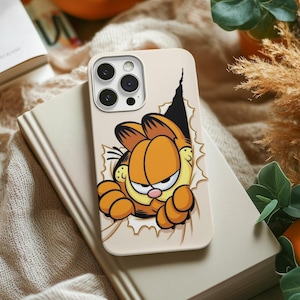 Garfield Cat-telefoonhoesje, Garfield Lover iPhone-hoesje, Cartoon Cat iPhone-hoesje, iPhone 15 Pro Max-hoesje, iPhone 14 Pro-hoesje, iPhone-hoesje
