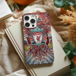 Liverpool Colors iPhone Case, Football Themed iPhone Case, iPhone 16 Pro Max Case, iPhone 16 Case, iPhone 15 Pro Case, iPhone 14 13 12 Case