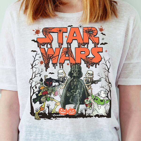 Star Wars Halloween Png, Funny Star Wars Pumpkin, Dis-Ney Halloween Png, Star Wars Skeleton, Star Wars Trick Or Treat, Spooky Season Shirt