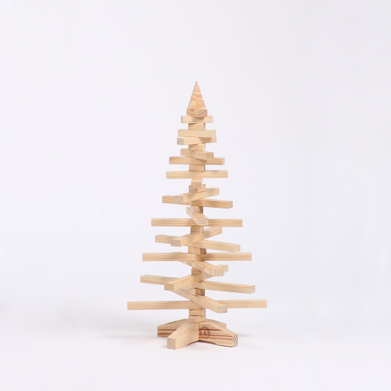 Sapin de noël en bois artisanal, durable, éco-responsable, solidaire, engagé et 100% Français 90 Centimètres