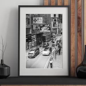 Hong Kong City View Photography Wall Art Black and White Home Decoration Urban View Morden City View Hong Kong Central Street Photography