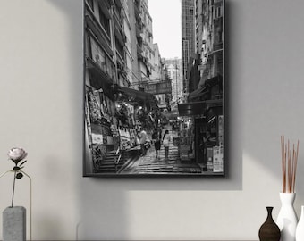 Hong Kong Pottinger Steet Photography | Travel Poster | City Explorer | Hong Kong Nostalgia | City View Wall Art | Asian City View |