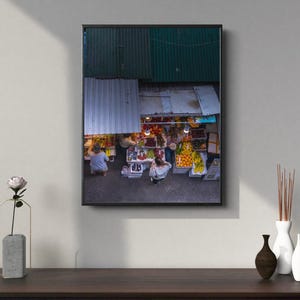 Hong Kong Central Fruit Stall Asian City View Modern City View Urban Street Scene Hong Kong Asian Wall Art City Lover Gift Travel Decor