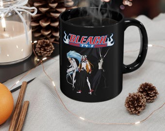 Bleach-Inspired Anime Black Coffee Mug: Collectible Manga Character Drinkware for Fans